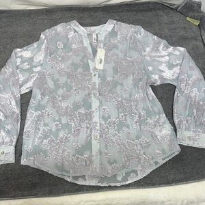 Glam White Lace Overlay sheer Top